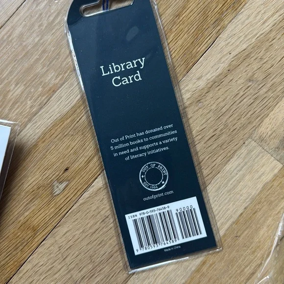NWT bundle of 3- Out of Print -Yellow Library Card Socks, Enamel Pins & Bookmark - Picture 6 of 9